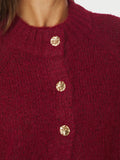 Neo Noir Benuta Fluffy Knit Cardigan - Mörkröd