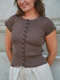 Todda Knit Tee - Brun Melerad
