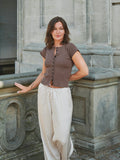 Todda Knit Tee - Brun Melerad