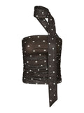 Torinti Mesh Dot Top - Brun