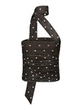 Torinti Mesh Dot Top - Brun