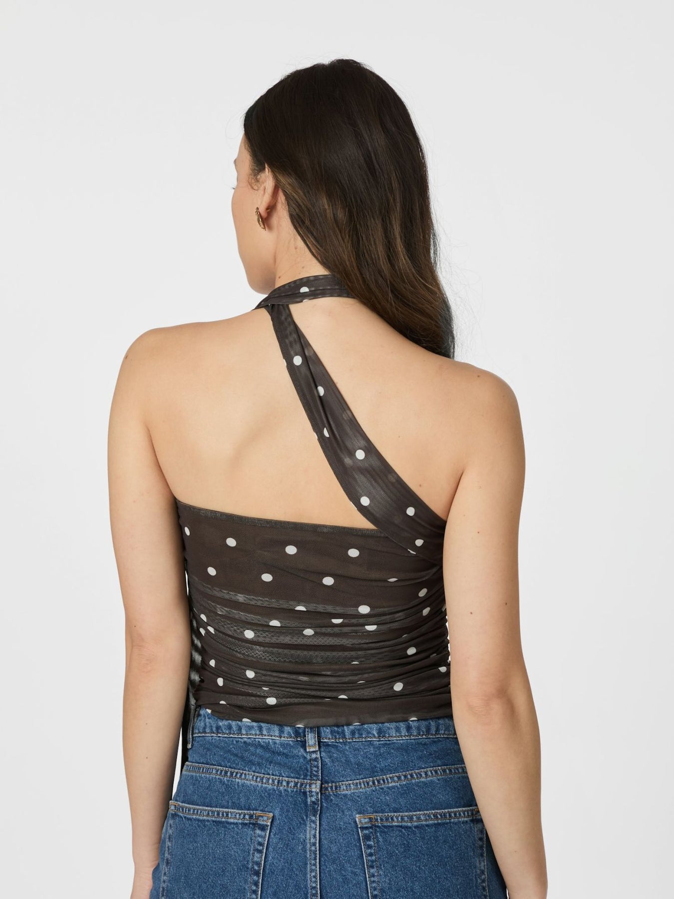 Torinti Mesh Dot Top - Brun