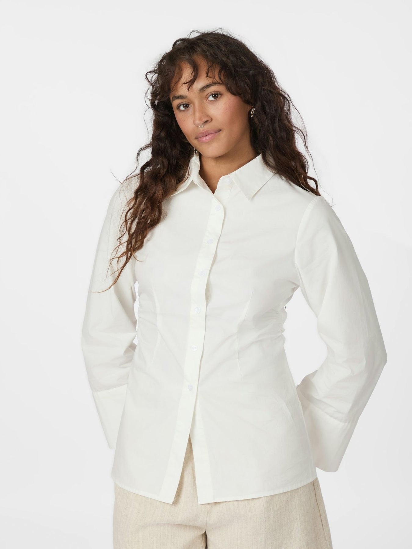 Caroli Poplin Shirt - Vit