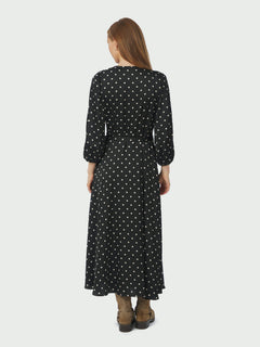 Malinga Dot Dress - Black