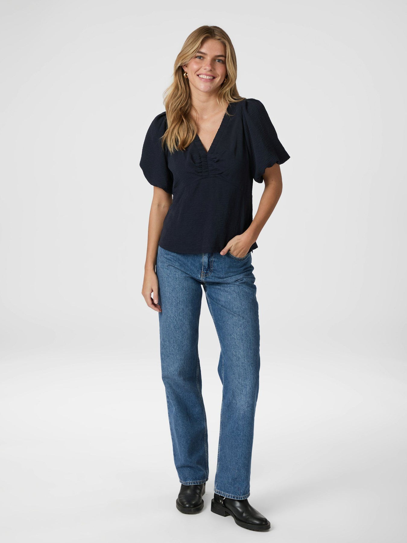 Irina Structure Blus - Navy