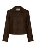 Nilo Faux Suede Jacket - Dark Brown