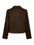 Nilo Faux Suede Jacket - Dark Brown