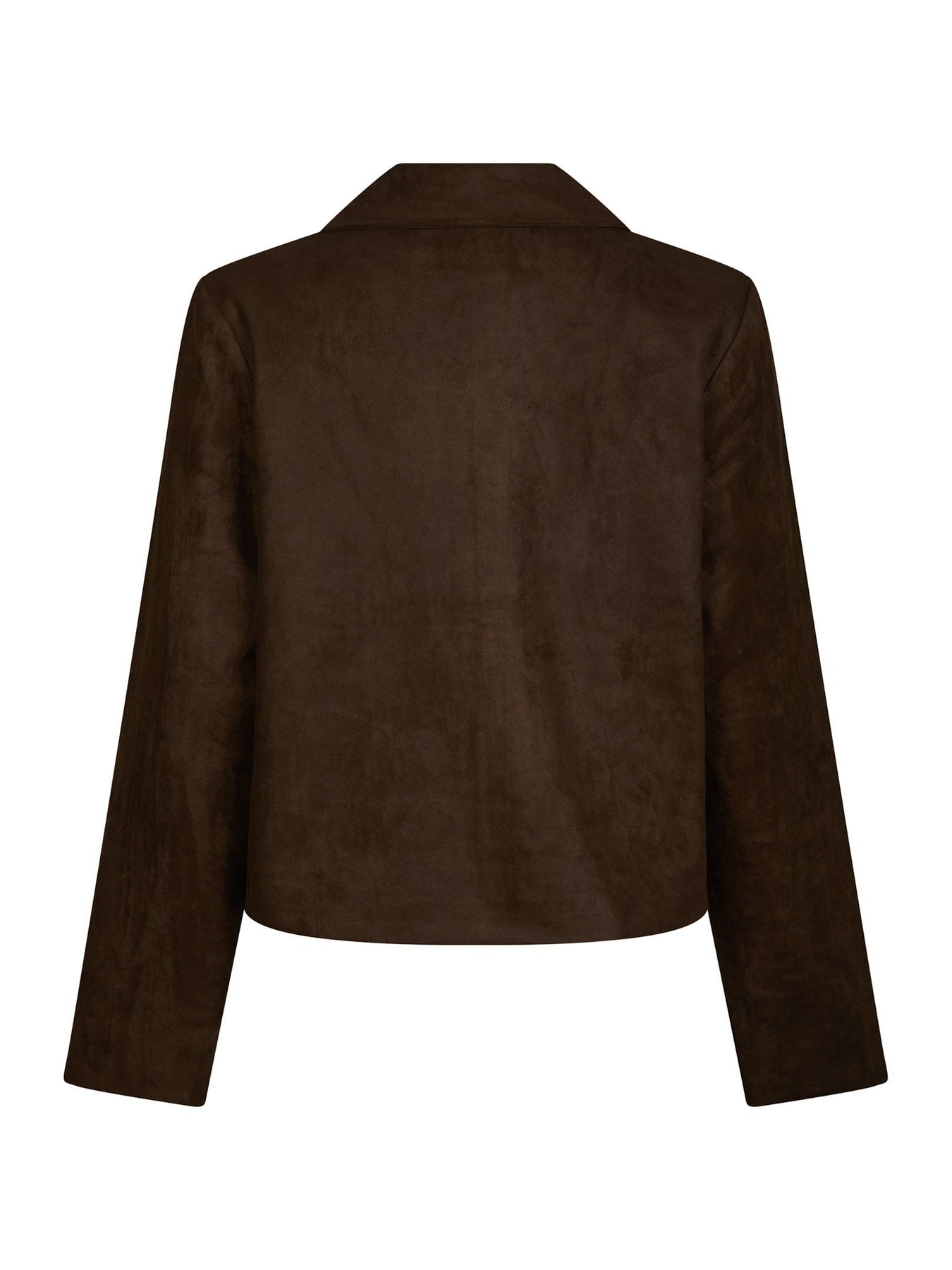 Nilo Faux Suede Jacket - Dark Brown