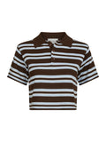 Mulann Polo Knit Blouse - Mörkbrun