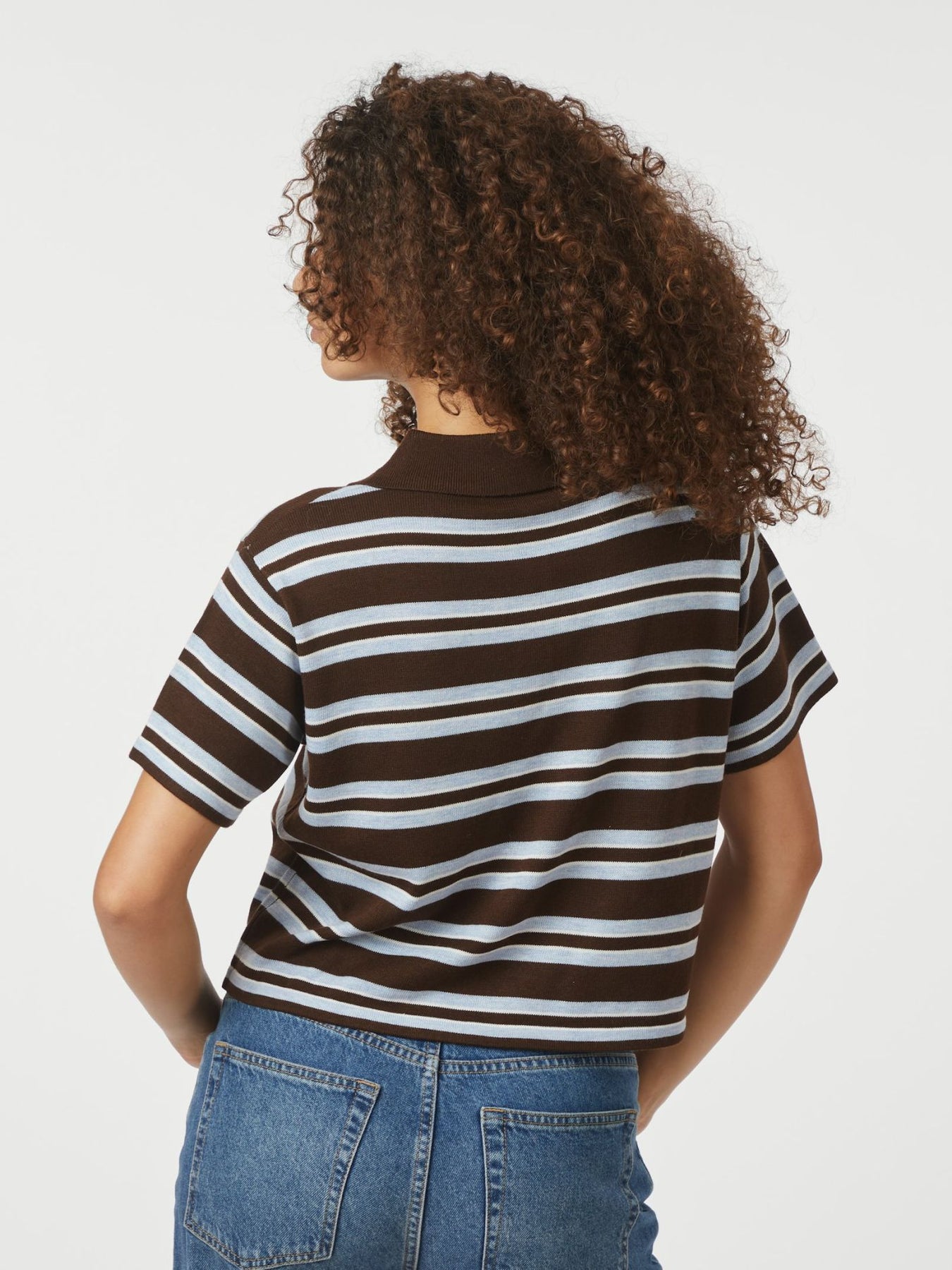 Mulann Polo Knit Blouse - Mörkbrun