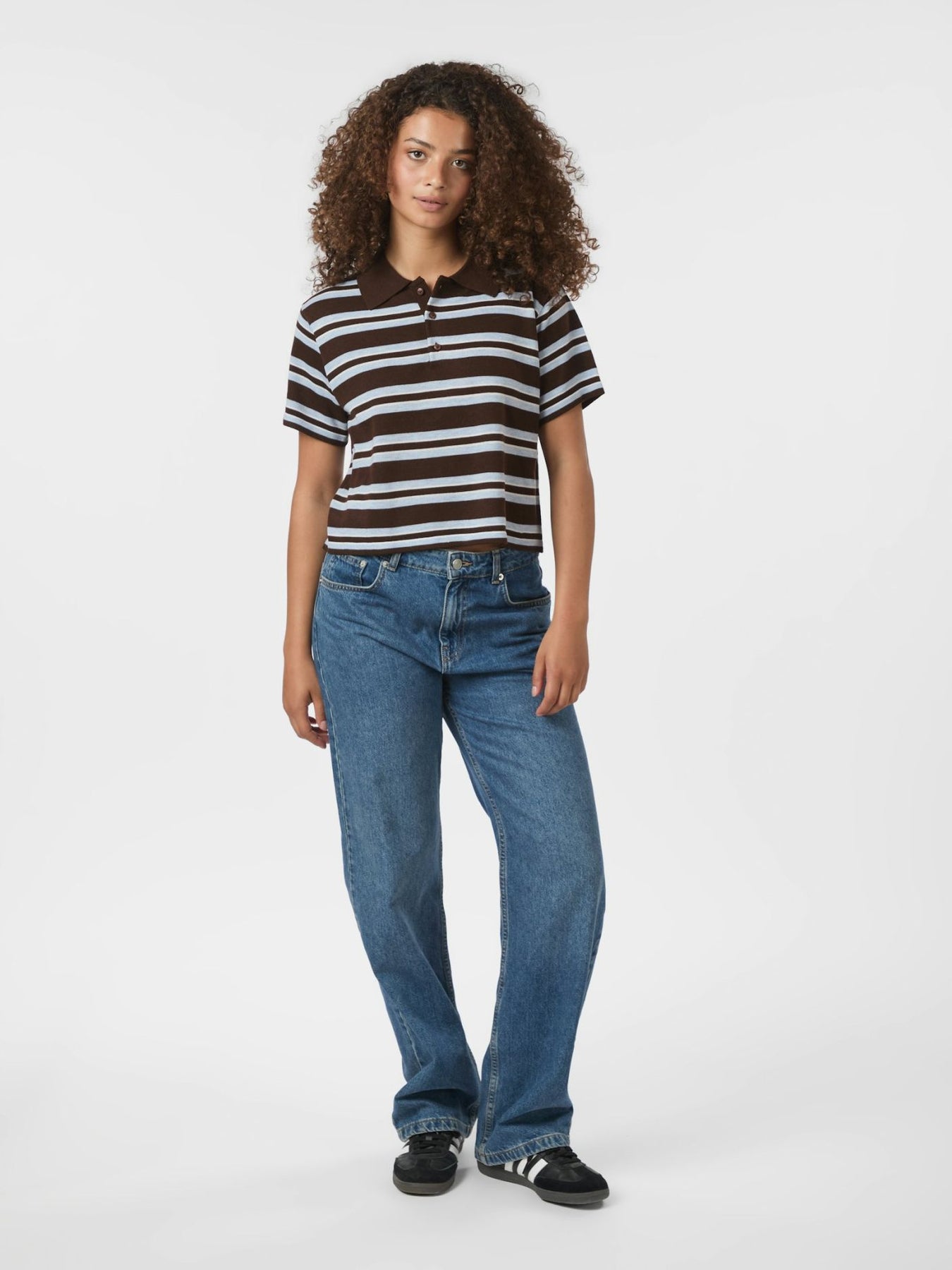 Mulann Polo Knit Blouse - Mörkbrun