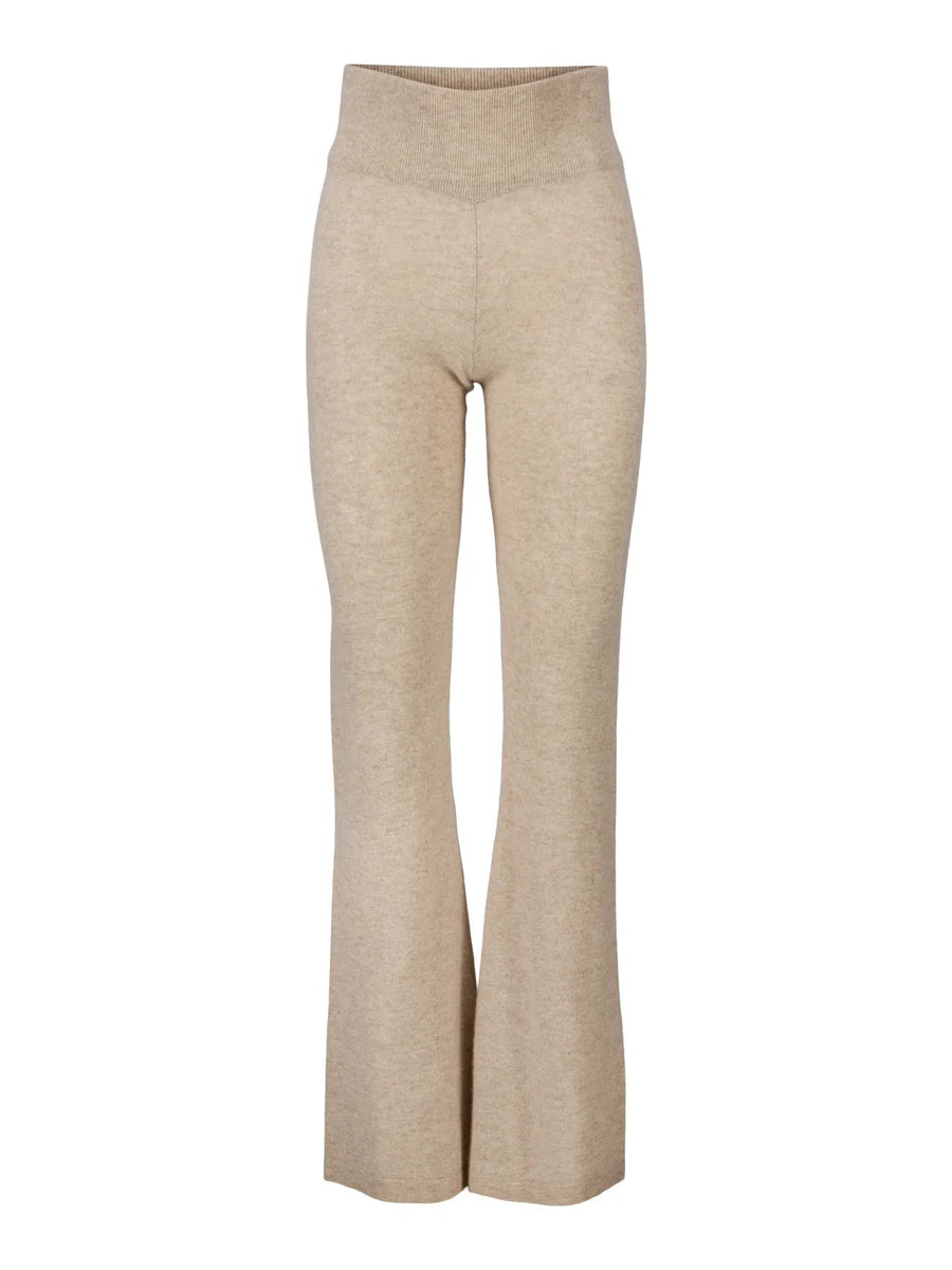 Vera Cashmere Pants - Beige Melange