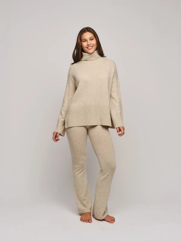 Vera Cashmere Pants - Beige Melange