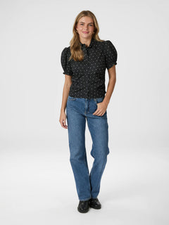 Frannie Dot Shirt - Black