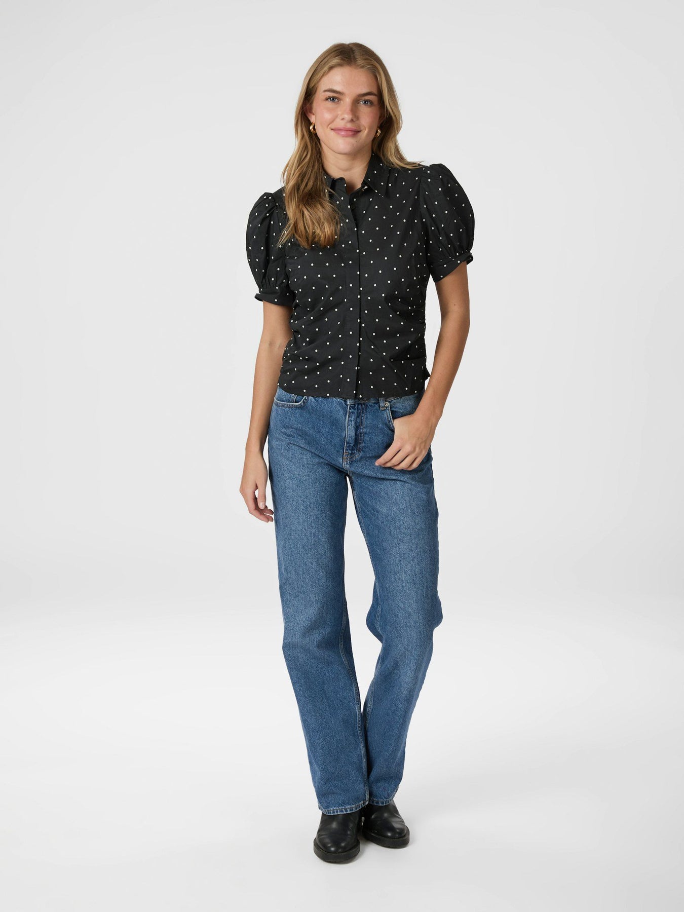Frannie Dot Shirt - Black