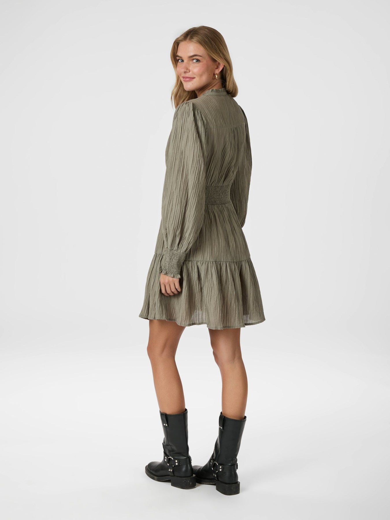 Malti Crepe Dress - Smoke Green