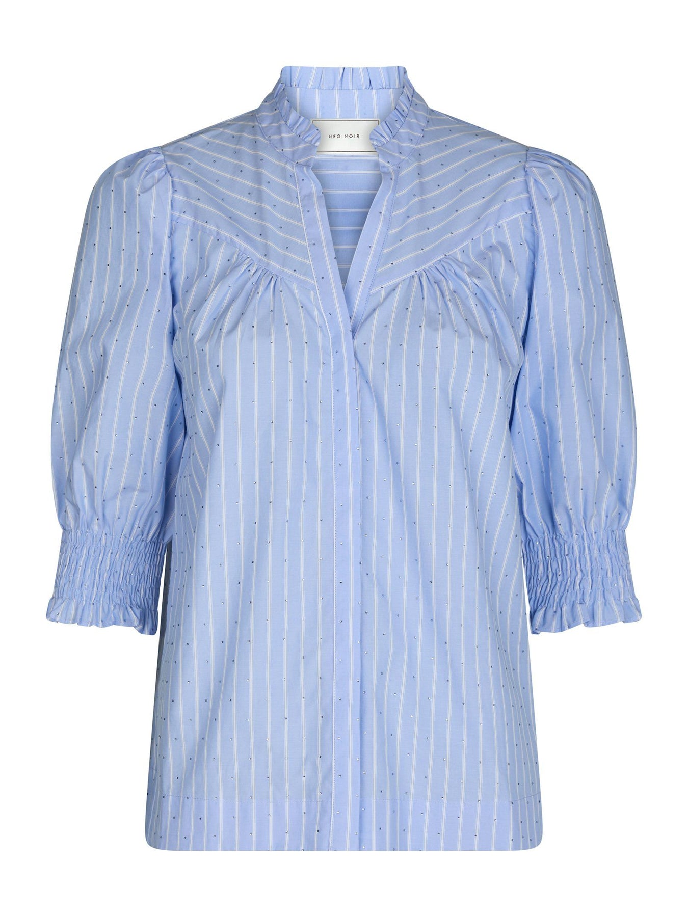 Diana Stripy Stone Blouse - Ljusblå