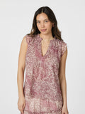 Izar Blur Graphic Top - Evening Rose