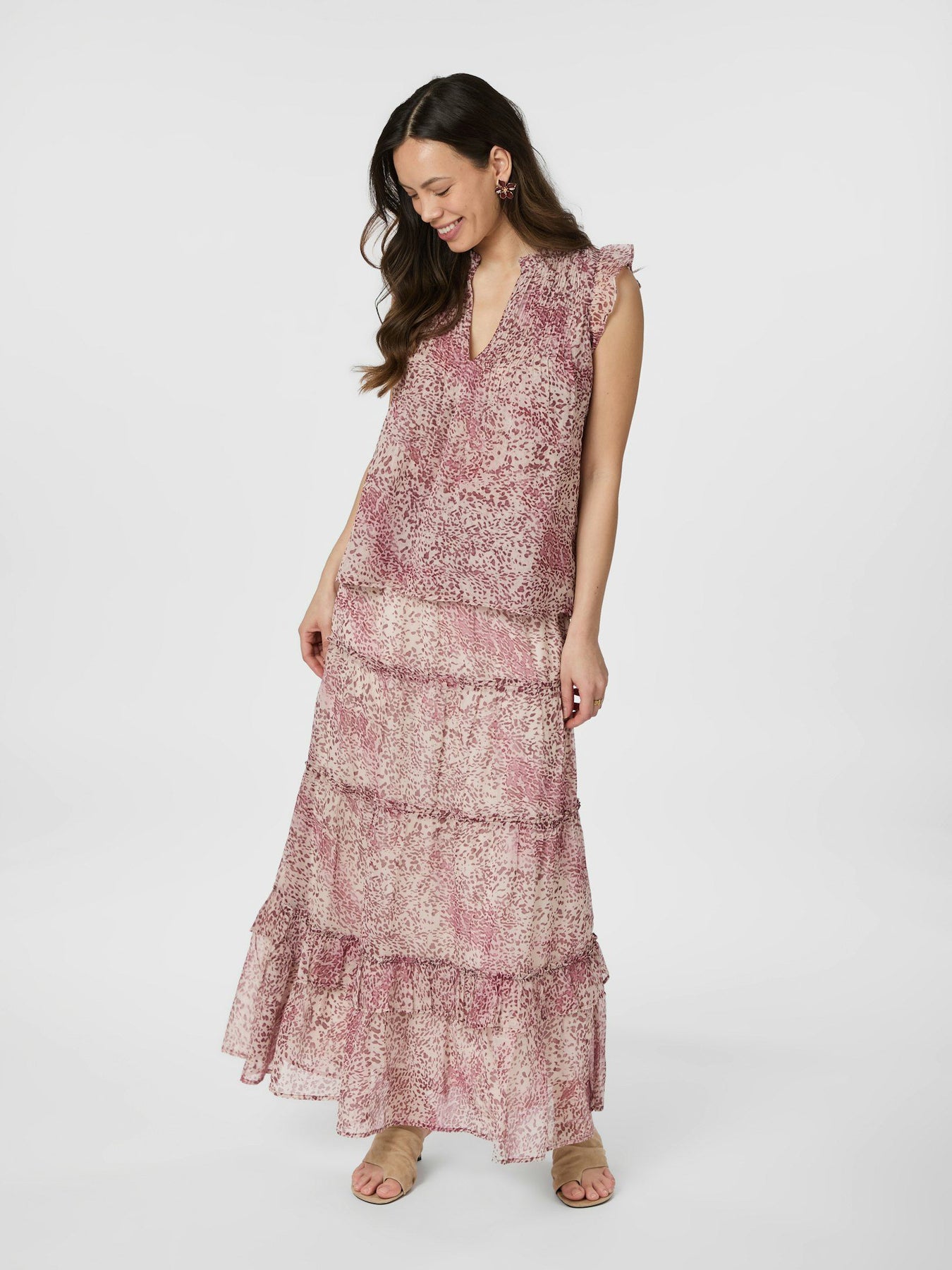 Todo Blur Graphic Skirt - Evening Rose