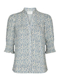Diana Misty Floral Blouse - Blå