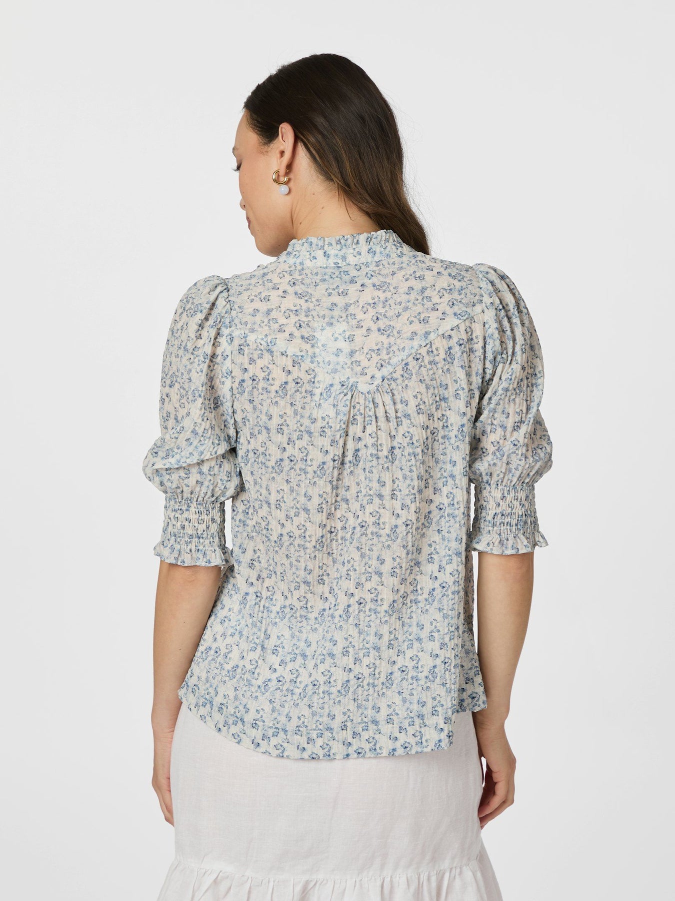 Diana Misty Floral Blouse - Blå