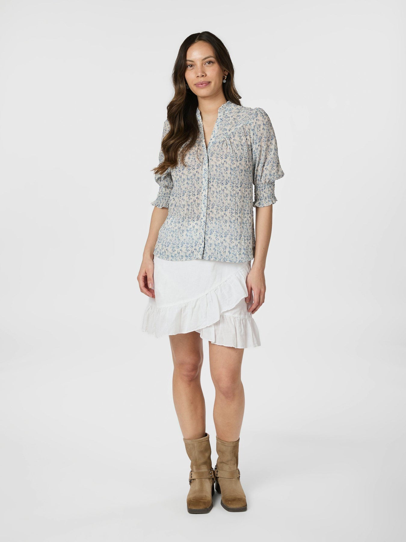 Diana Misty Floral Blouse - Blå