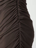 Corilina Solid Mesh Dress - Brun