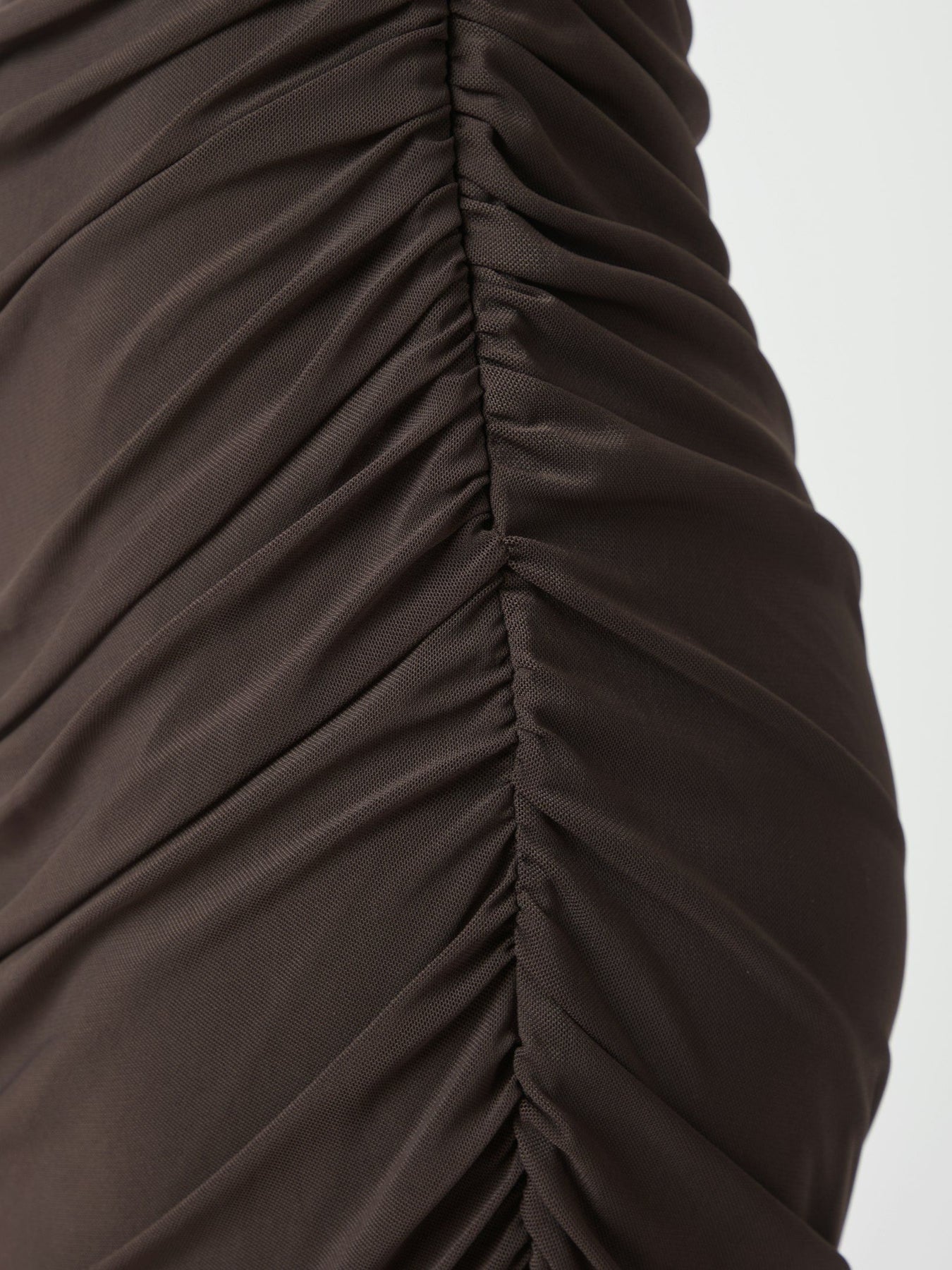Corilina Solid Mesh Dress - Brun