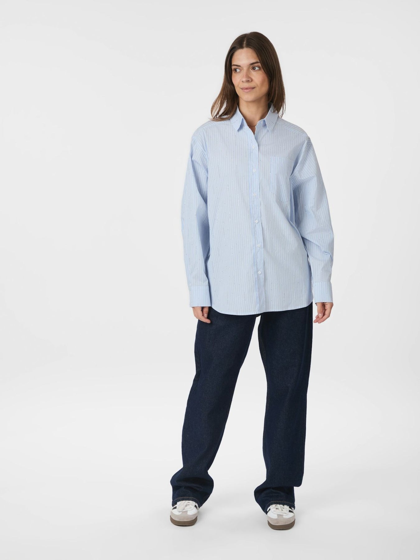 Dalma Pattern Stone Shirt - Light Blue Stripe