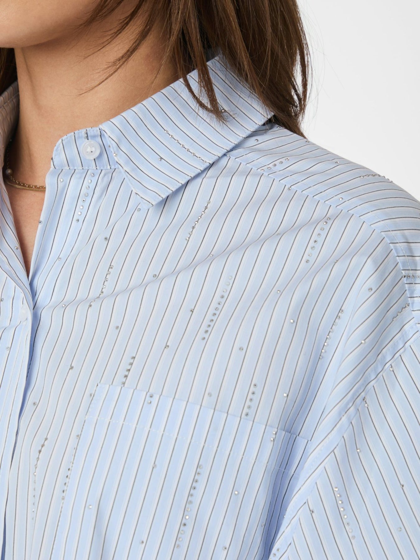 Dalma Pattern Stone Shirt - Light Blue Stripe