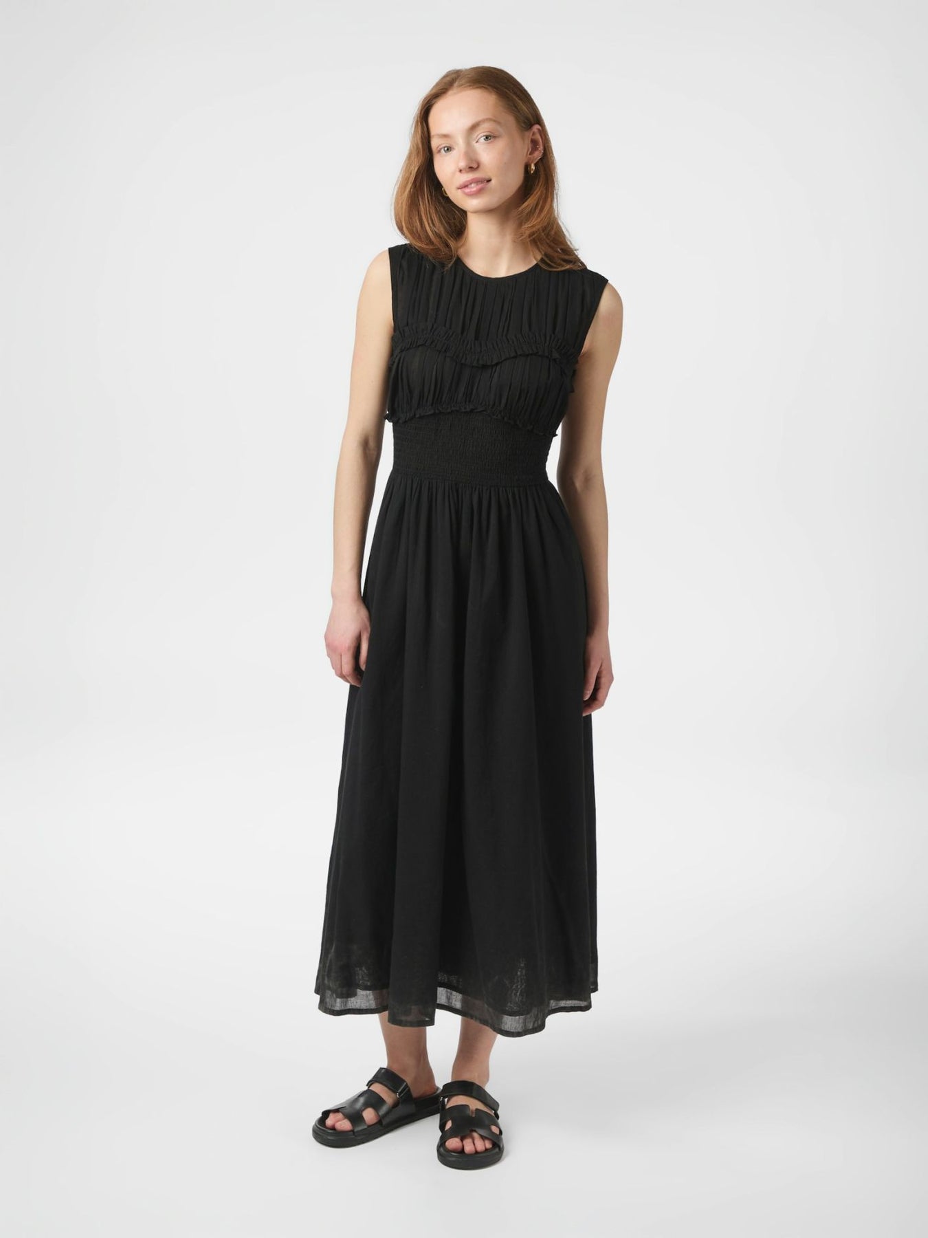 Myrna S Voile Dress - Svart