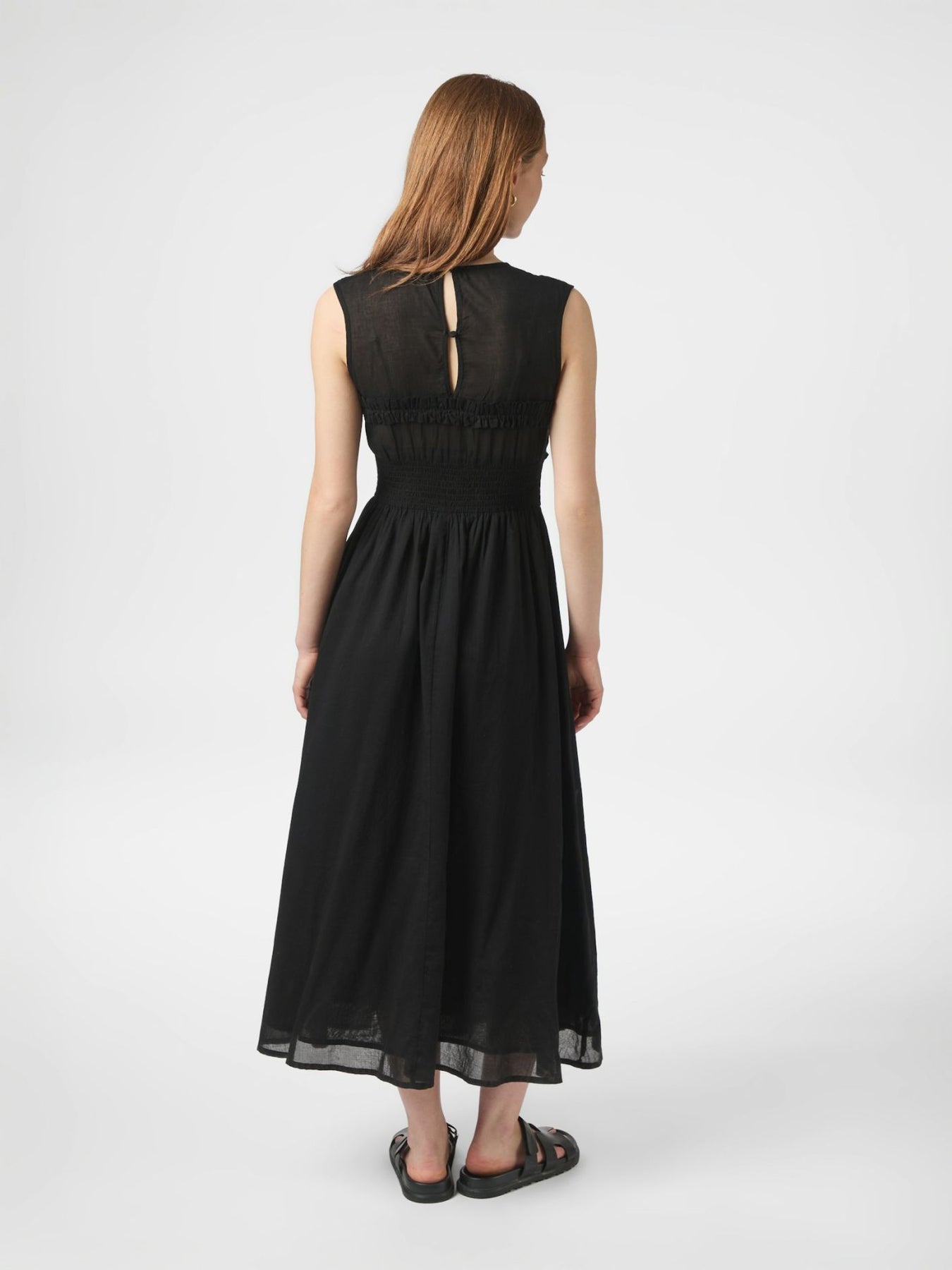Myrna S Voile Dress - Svart
