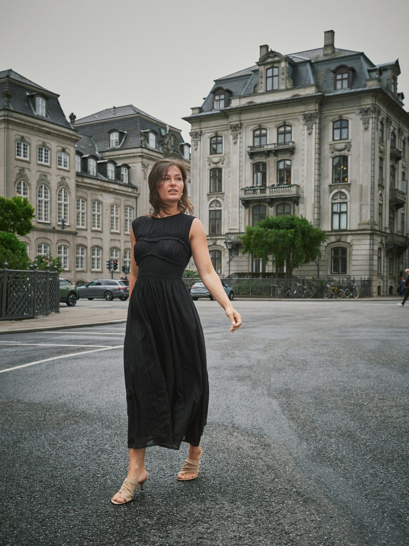 Myrna S Voile Dress - Svart