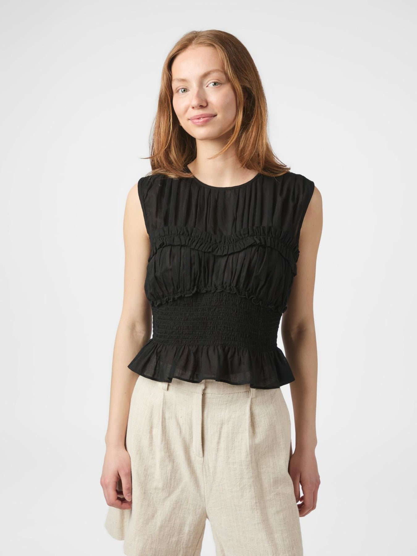 Tiril S Voile Top - Svart