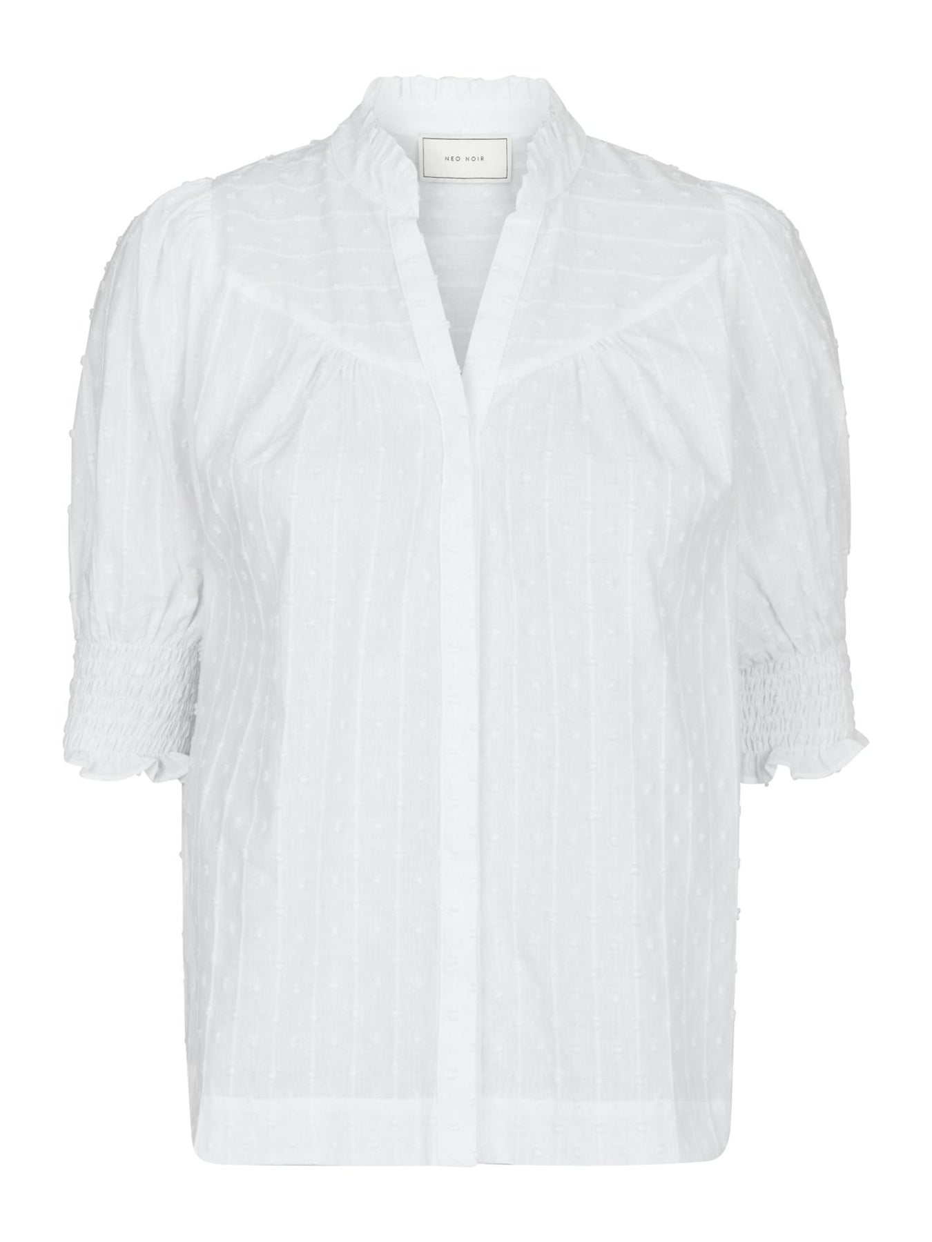 Diana B Dobby Blouse - Vit