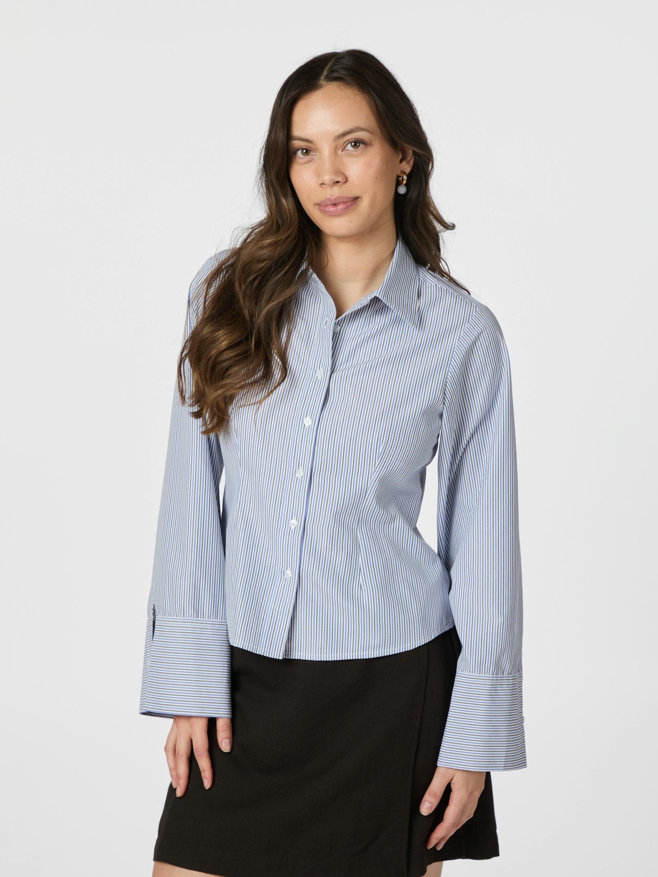 Rosa Double Stripe Shirt - Ljusblå