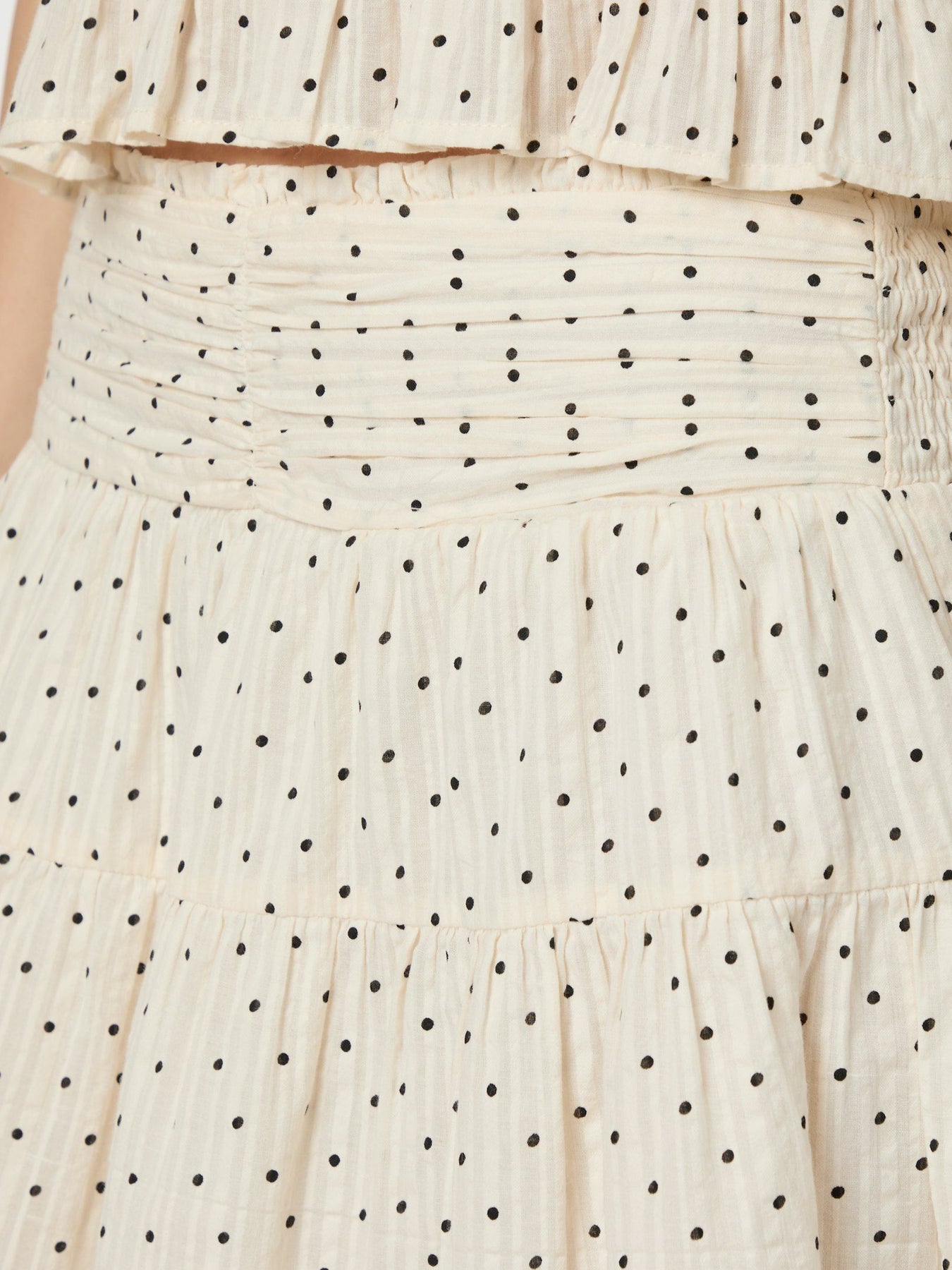 Tarrow Dot Skirt - Creme