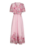 Serna Flower Print Dress - Ljusrosa