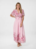 Serna Flower Print Dress - Ljusrosa