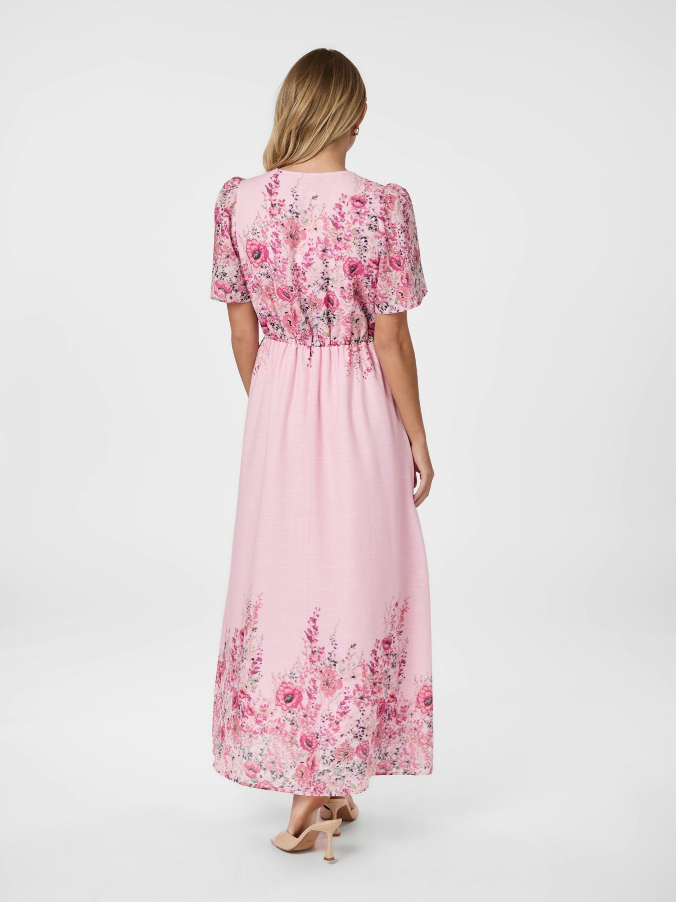 Serna Flower Print Dress - Ljusrosa