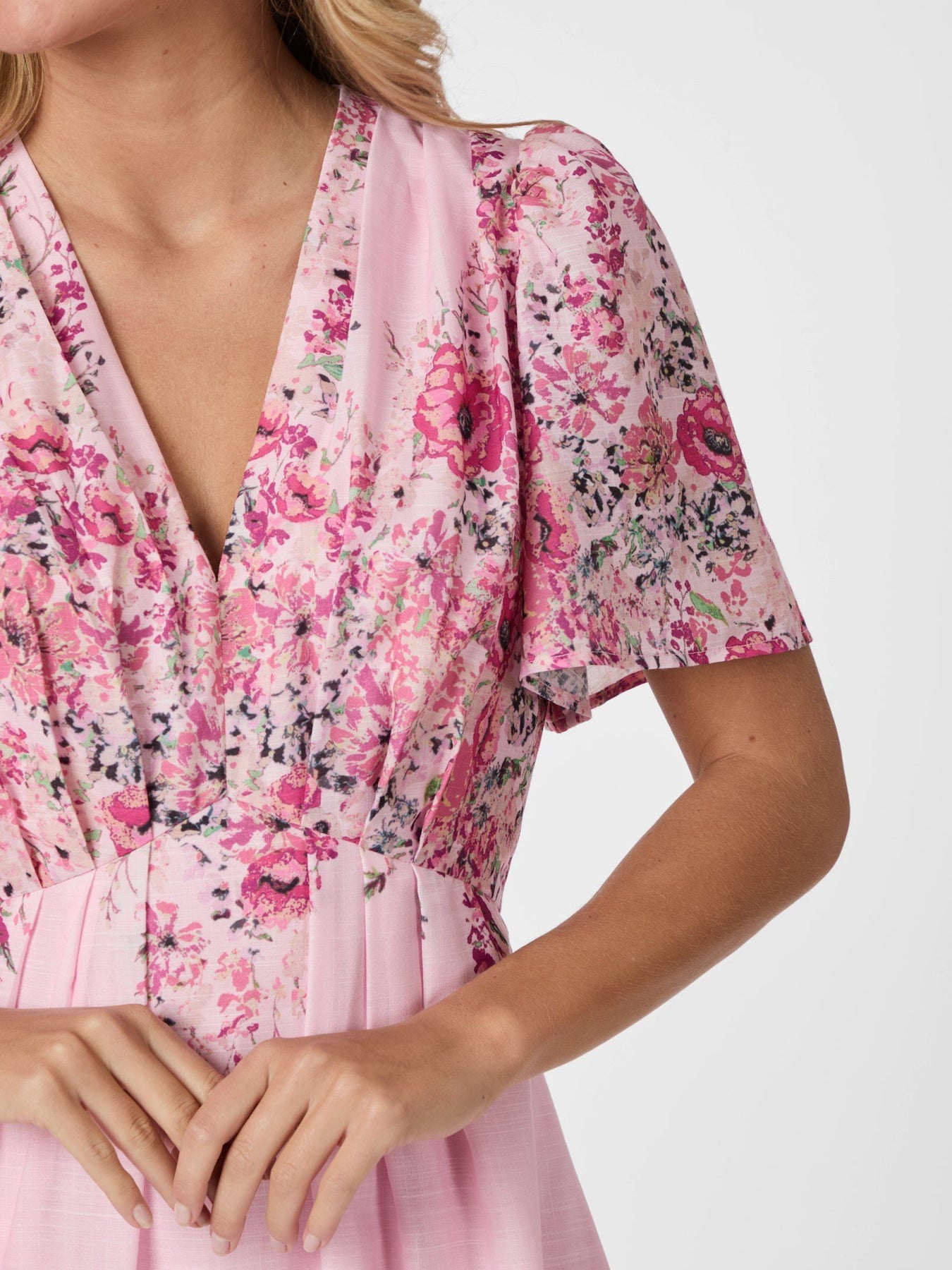 Serna Flower Print Dress - Ljusrosa