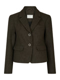 Waed Mini Check Blazer - Brunmelerad
