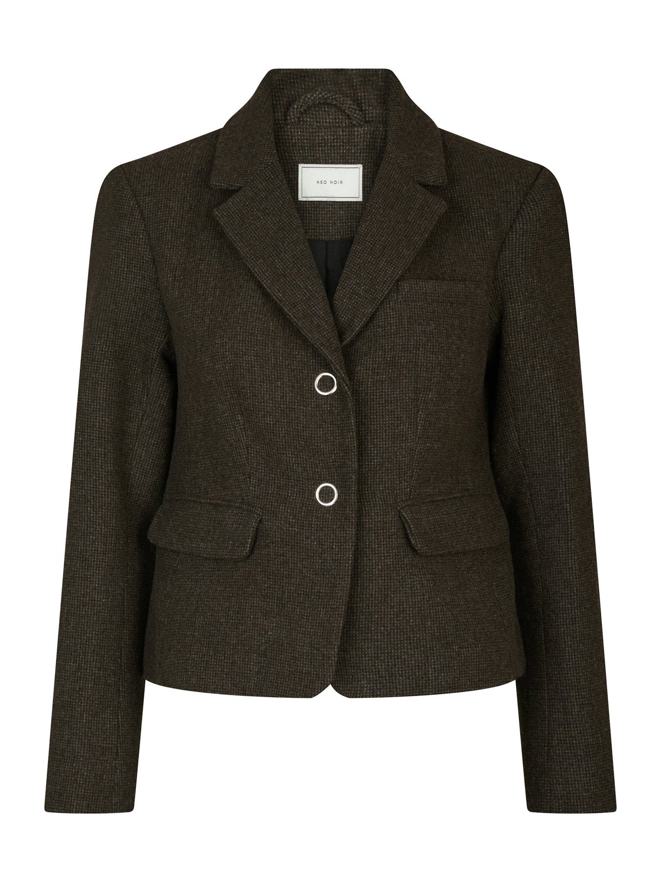 Waed Mini Check Blazer - Brunmelerad