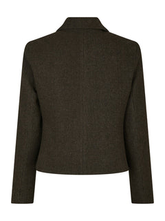Waed Mini Check Blazer - Brown Melange