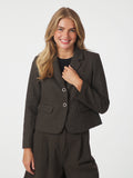 Waed Mini Check Blazer - Brunmelerad