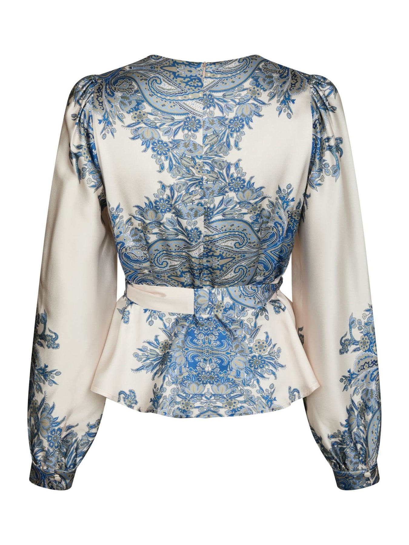 Rista Paisley Border Blus - Ash Blue
