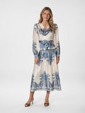 Rista Paisley Border Blus - Ash Blue