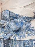 Rista Paisley Border Blus - Ash Blue