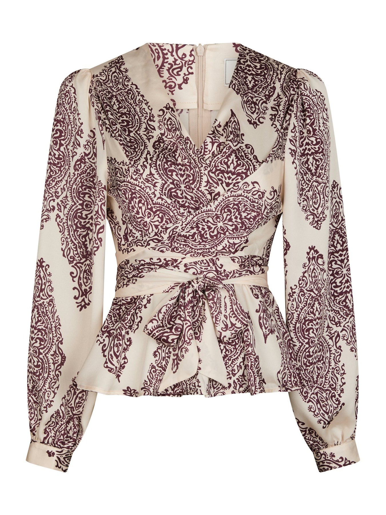 Rista Paisley Drop Blus - Burgundy