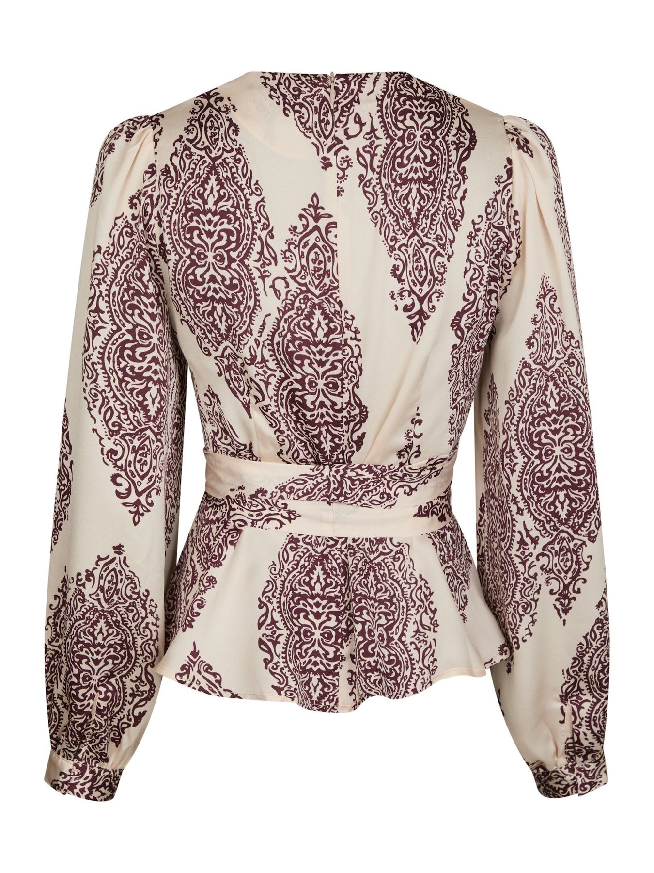 Rista Paisley Drop Blus - Burgundy